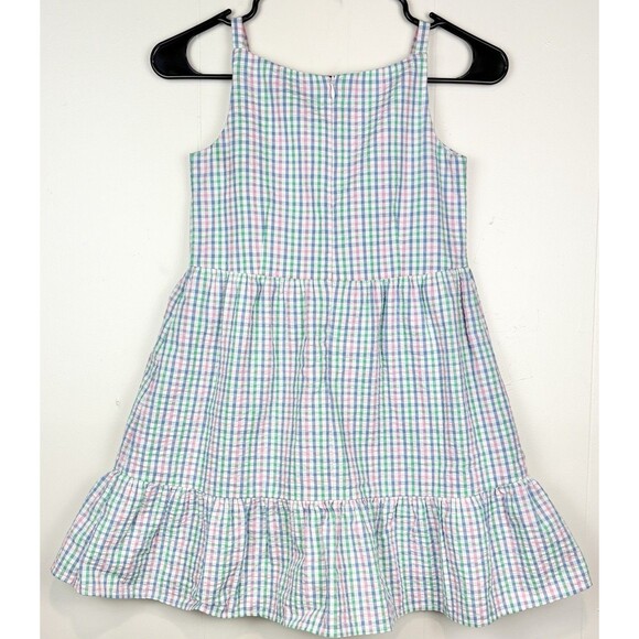 Florence Eiseman Plaid Seersucker Tiered Girls Dress, Size 8 - Picture 3 of 6